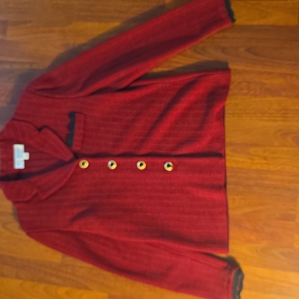 St. John Collection Red and  Knit Blazer